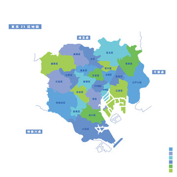 東京都地図 色付 のイラスト素材2965932- PIXTA