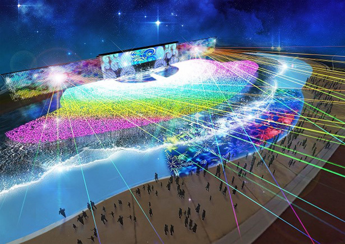 浮遊する光の玉が彩る！西武園ゆうえんち2024夕日の街イルミネーション”東風＜こち＞