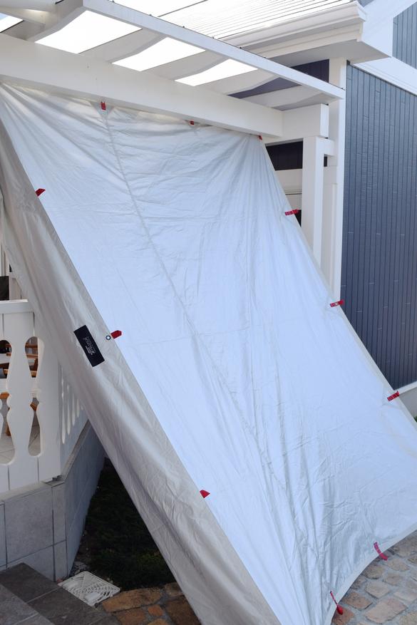 DIY ウッドデッキにタープとハンモックを張る 簡単に最短で設営出来る様に作る