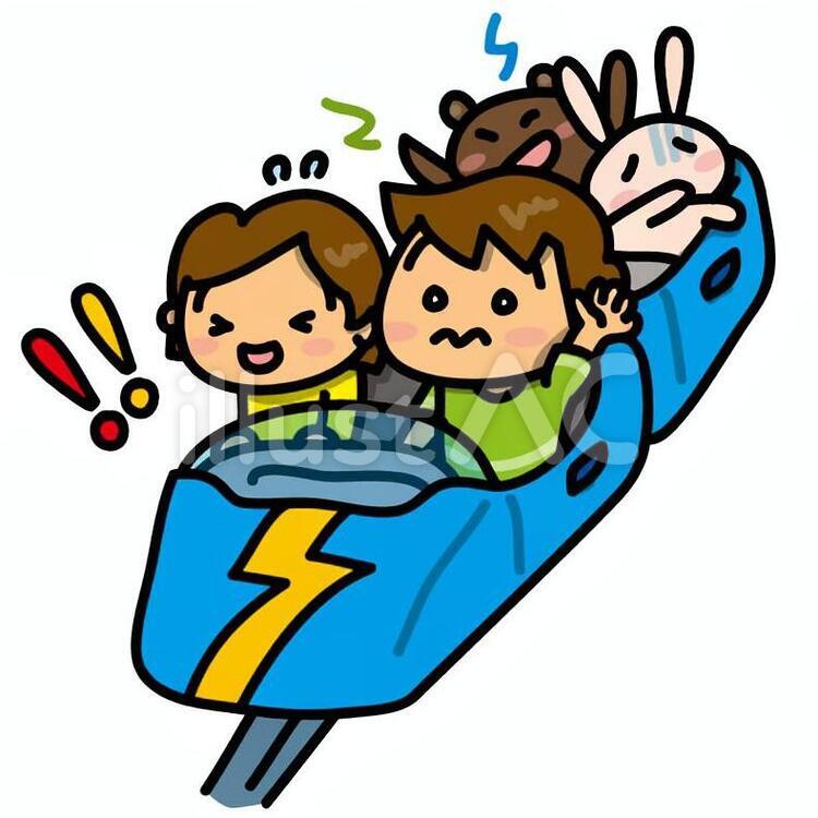 遊園地のジェットコースターイラスト - No: 702558無料イラスト・フリー素材なら「イラストAC」