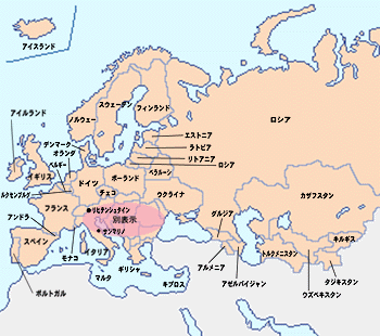 ヨーロッパ地図 - 世界の国旗