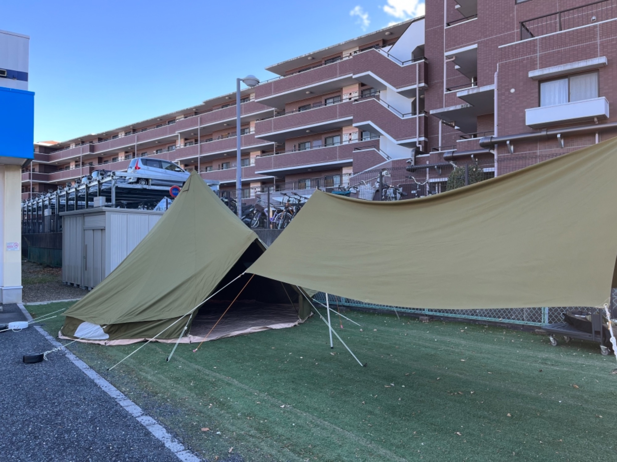 自立式タープ、ワンタッチタープのデメリットギリメンよっぴー初心者キャンパーワンタッチタープTikTok