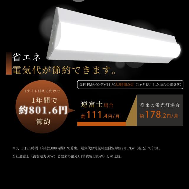 Hzfluo 逆富士型蛍光灯 6個セット LEDベースライト 器具一体型 40W型 2灯相当 5200lm 昼白色 32.5W 高輝Amazon.co.jp : ledベースライト 40W型 2灯相当 昼光色 5200lm 逆富士型 LED蛍光灯 器具一体型 33w 一体型照明天井直付型 直管蛍光灯 薄型 LED照明器具 led蛍光灯