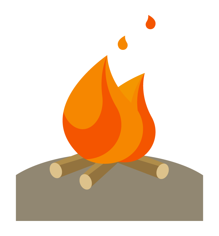 キャンプファイヤーイラストなら、小学校・幼稚園向け・保育園向けのかわいい無料イラストお試しフリー素材 カット がいっぱいの安心サイトへどうぞ