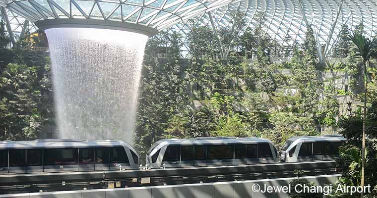 シンガポール チャンギ空港の名所・ジュエル JEWEL を訪問～名物・巨大屋内滝の営業時間にご用心rail20000.jpn.org