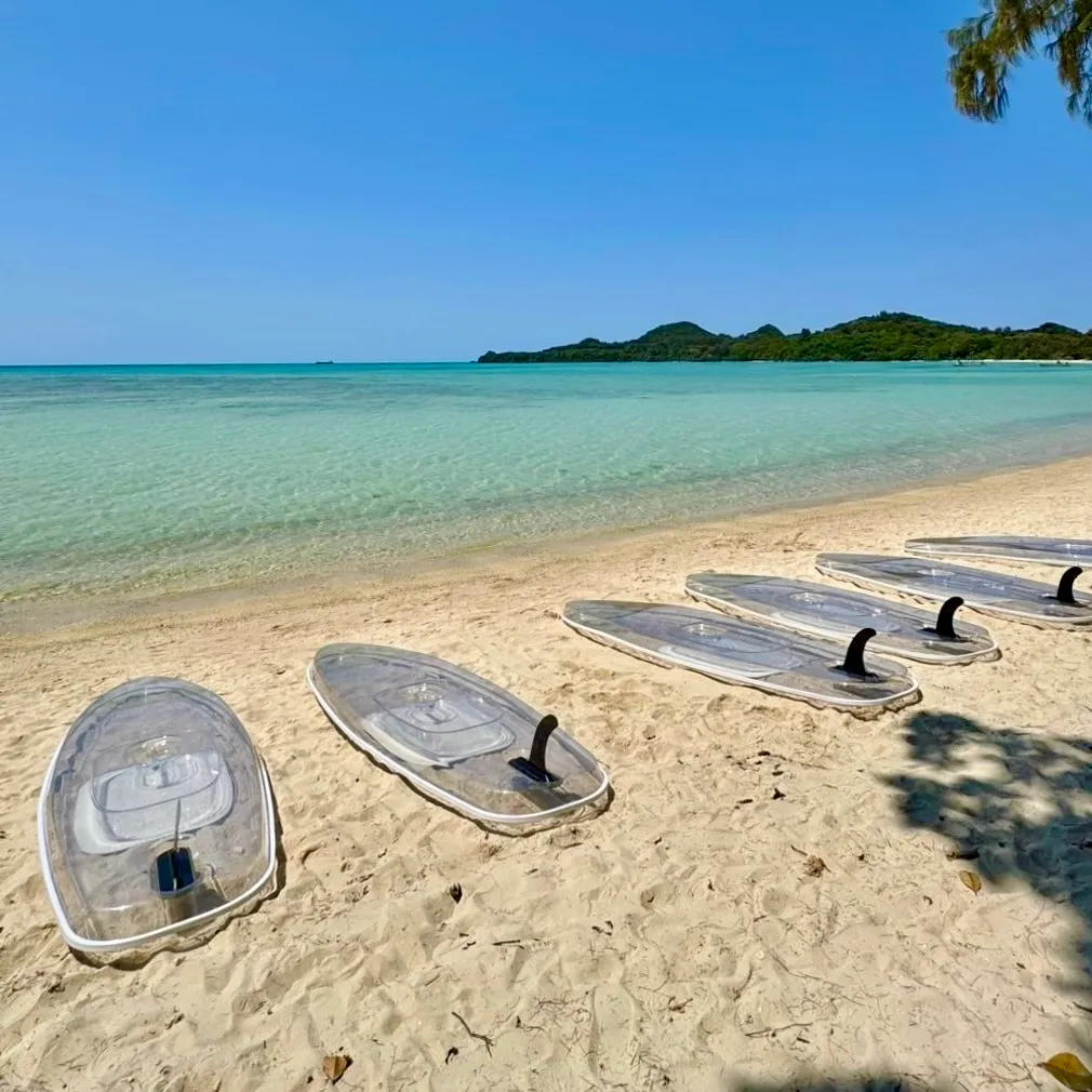 石垣島 約2.5時間 SNS映え抜群！今話題のクリアSUP体験ツアー☆新感覚NEWアクティビティ＜写真無料＆送迎付き＞ドローン撮影追加可能♪ No.309