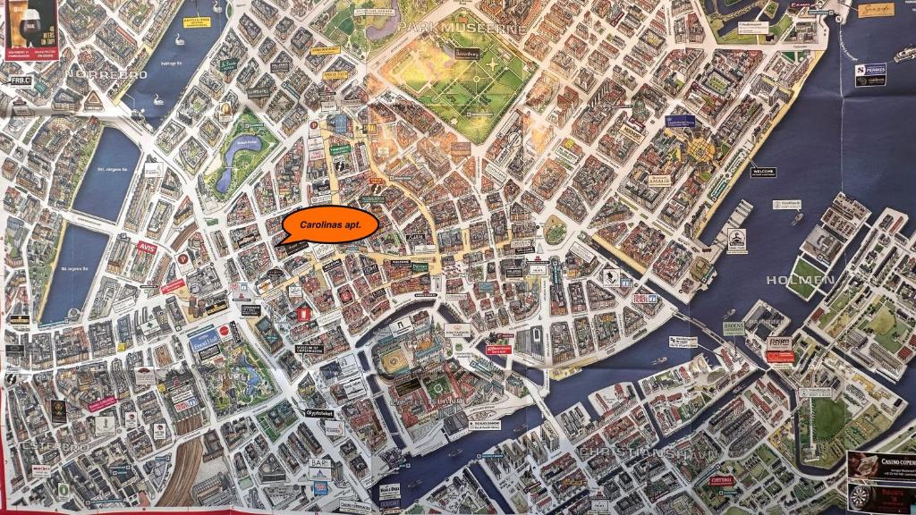 コペンハーゲンデンマーク市内地図観光ガイド路線図