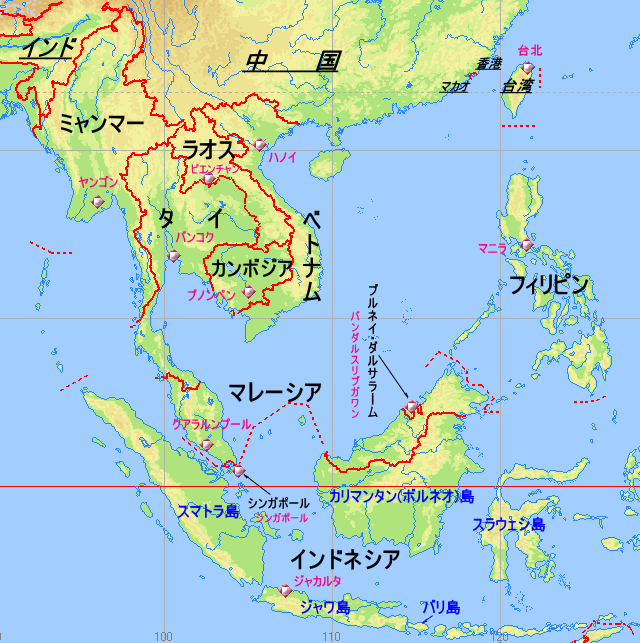 世界地図ポスター東南アジア全域 – Hotdogger