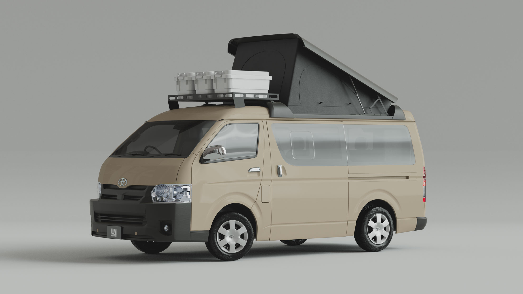 ルーフテントキャリア！ハイエースにＥタワーを取付です。愛知のルーフテント販売店ヴォールキャンパ