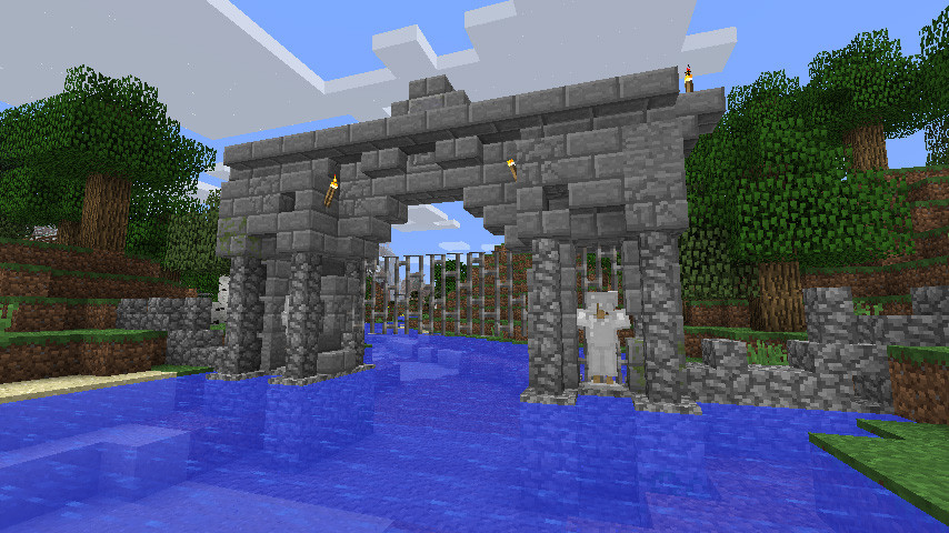 マイクラサバイバル 橋作り！拠点周りの川に建築Part64